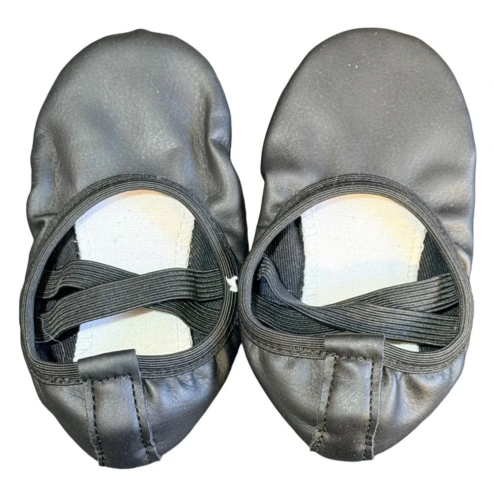 Stelle Ballet Slipper Toddler Girls 11 Black Faux Leather Split Sole Dance Shoe